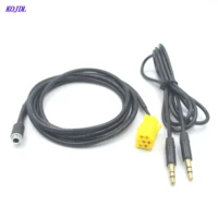 1 set fiat 3 5mm aux cable adapter iso 6pin female jack connector with mp3 audio input cable suit for grande punto cd aux kit