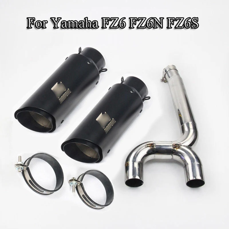 Выхлопная труба для мотоцикла Yamaha FZ6 FZ6N FZ6S средняя посадка 2 глушителя без дБ