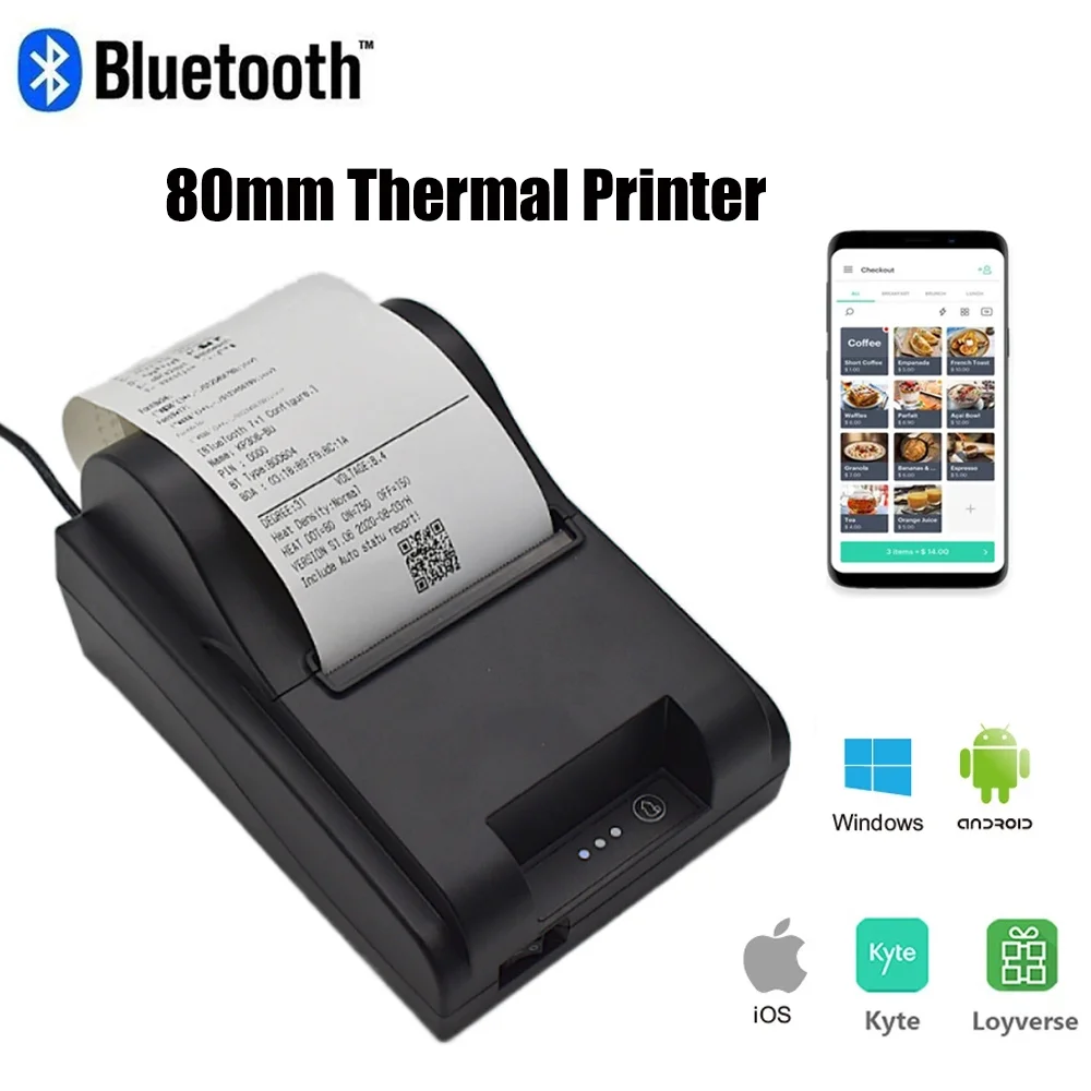 

Pos 80 мм Термопринтер для чеков с Bluetooth и USB-портом