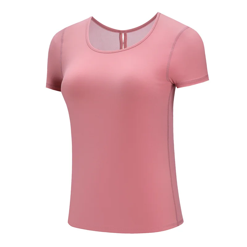 

2020 Women Summer T Shirts Slim Fit For Sports Fitness Yoga Short Sleeve Yoga Top Mesh Womens Gym Shirt Sport Wear