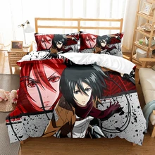 Ataque em titan conjuntos de cama jogo anime otaku conjuntos capa edredão eren kruger jaeger impresso conjuntos de roupas cama decoração boho (4)