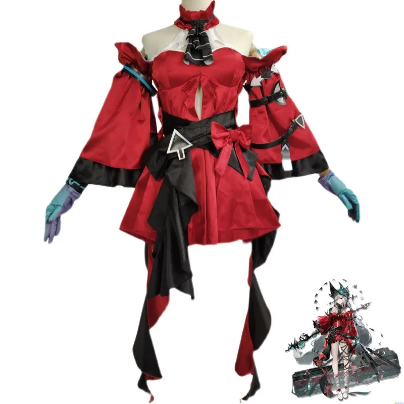 

Game Arknights Skadi The Corrupting Heart Cosplay Costume 2nd Anniversary Red Dress Uniform Halloween Carnival Party Suit Women