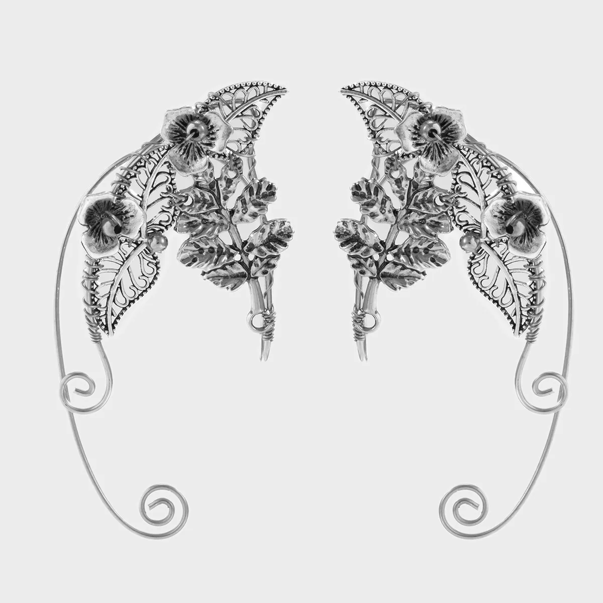 

Vintage Gothic Leaves Flowers Ear Cuff Punk Non-Piercing Ear Clips Fake Cartilage Earrings Clip Earrings For Women Wholesale