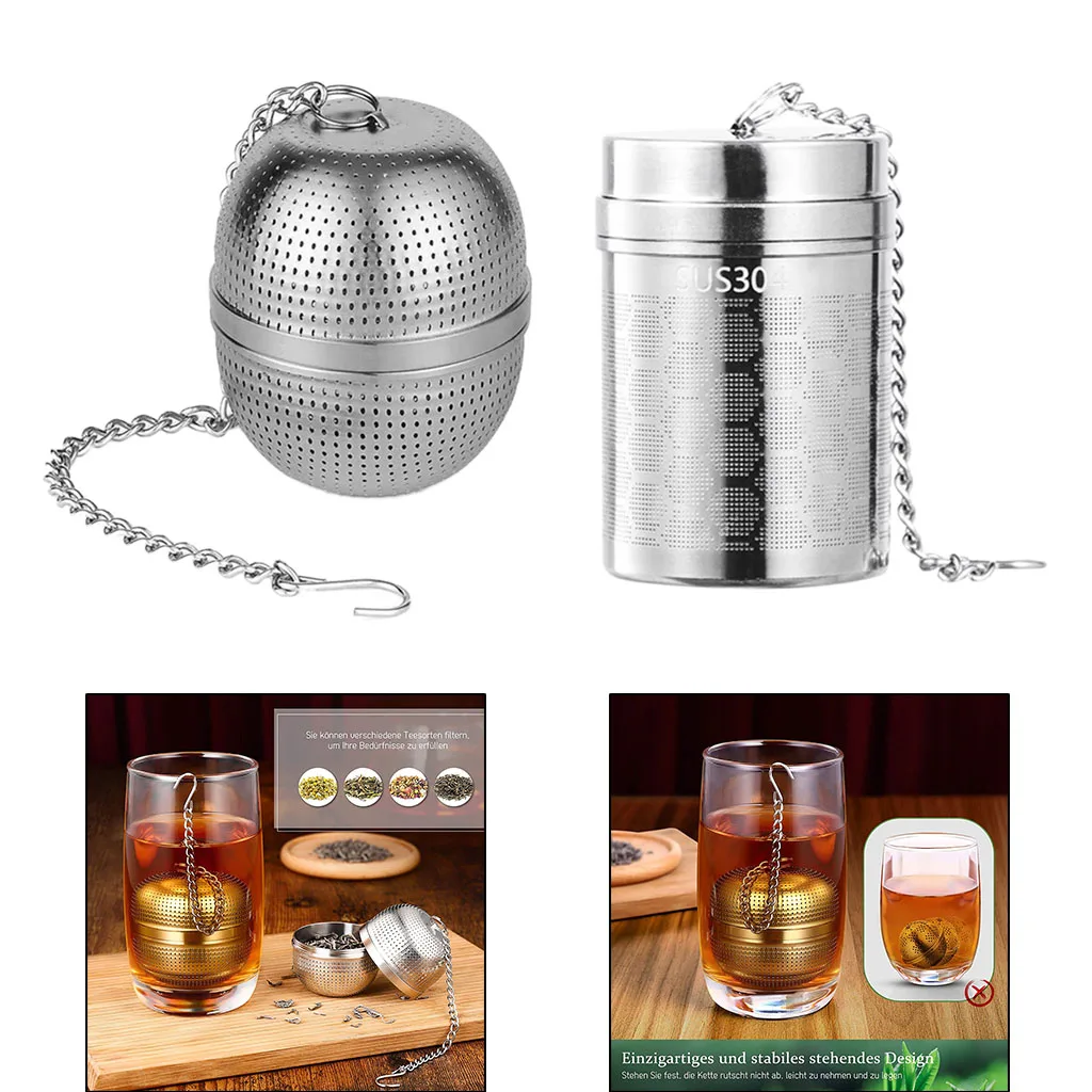 

Чайные фильтры из нержавеющей стали премиум-класса 304 для большинства кружек, чашек, чайников, длинная цепь