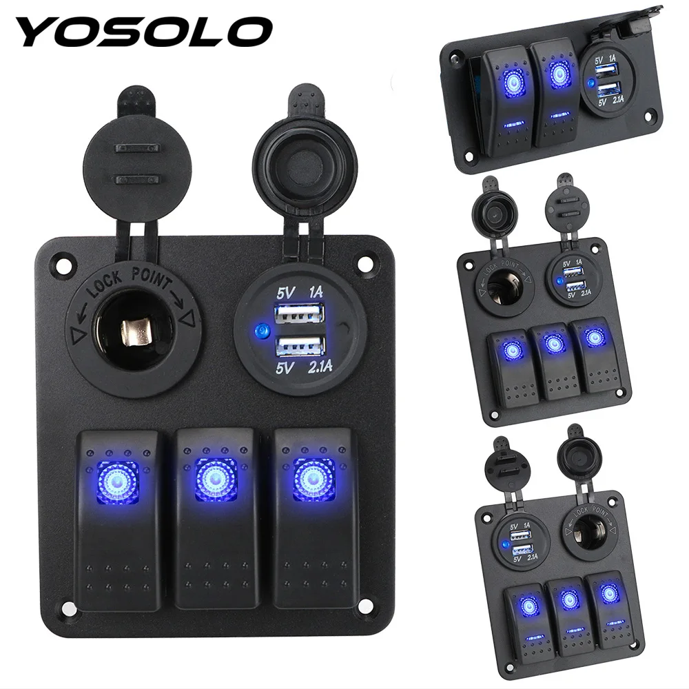YOSOLO 12 ~ 24 В цепь управления 2/3 Gang синий светодиодный автомобильный переключатель