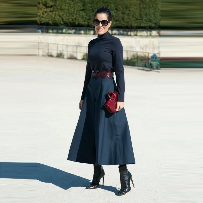 

Ankle Length Satin Skirt Spring Autumn Women Maxi Long Skirts Elegant Party Formal Skirt Solid Pleated Office Skirt mujer falda