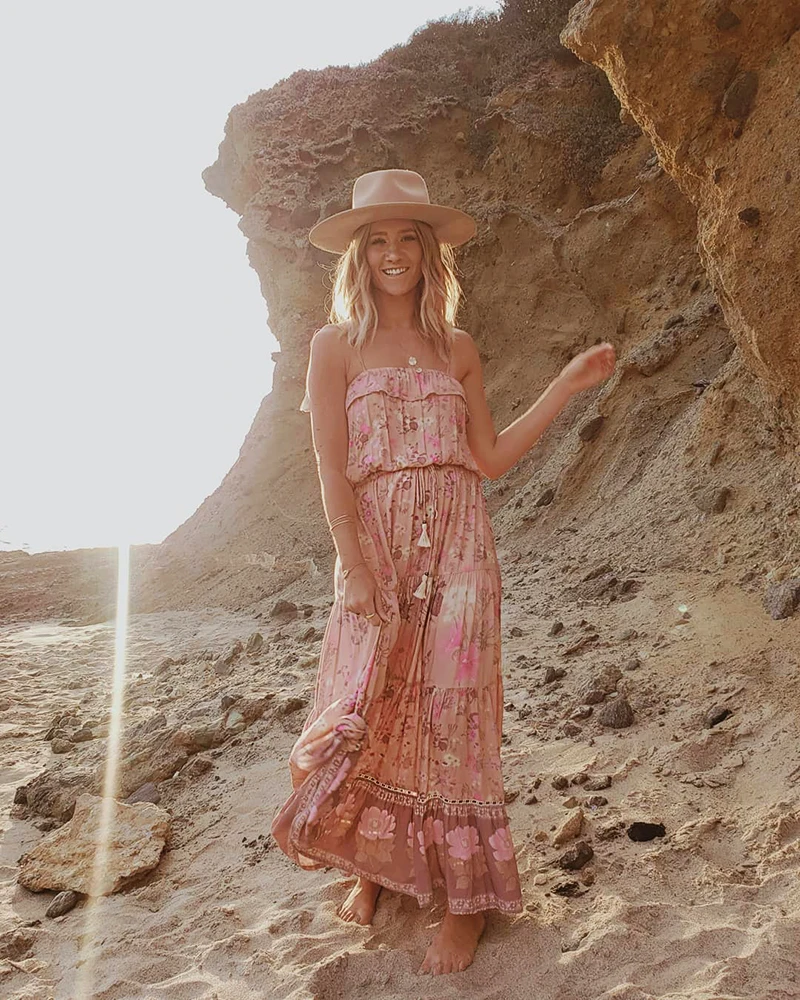 Женское платье на бретельках с цветочным принтом без рукавов | Женская одежда