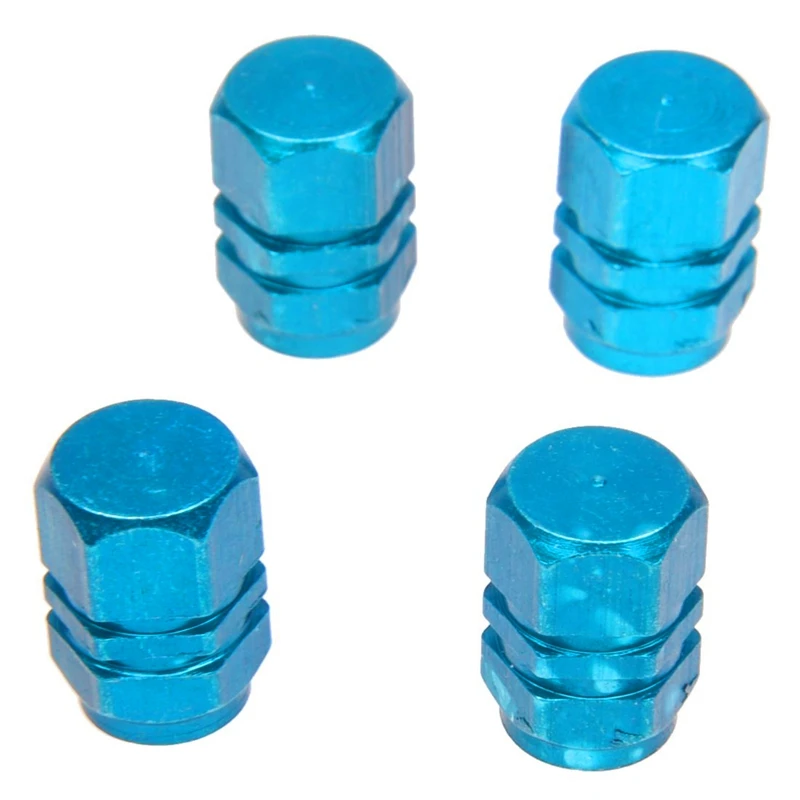 4X Tire Wheel Rims Stem Air Valve Caps Tyre Cover Car Truck Bike Blue Aluminum | Спорт и развлечения