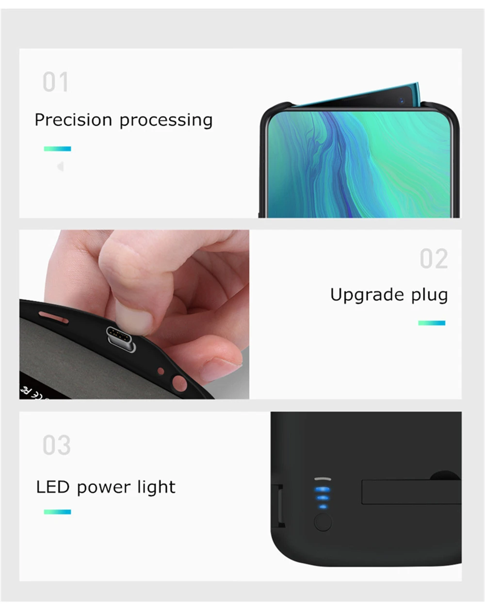 5000 мАч запасной внешний аккумулятор чехол для OPPO Reno 10X power Case расширенное зарядное устройство для аккумулятора чехол power Bank чехол для телефона