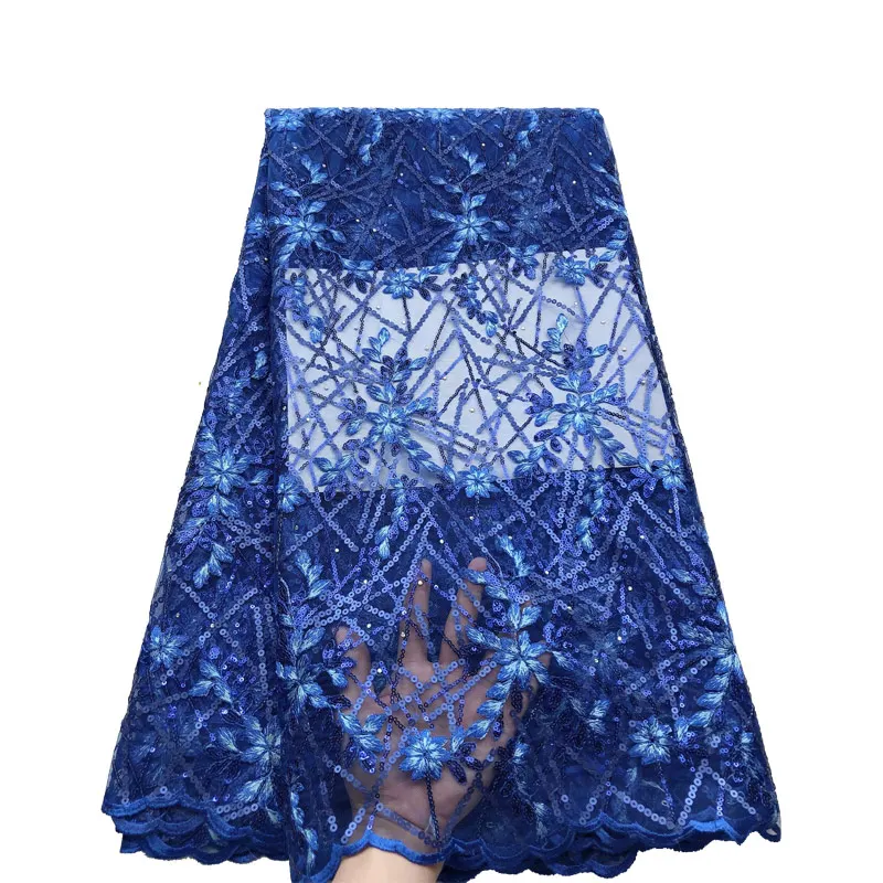 

Shiny African Lace Fabric 2020 High Quality Add sequins and diamonds Lace Fabric for Women Nigerian full Dresses Lace Fabric