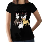 Футболка с французским бульдогом, женская футболка из 100 хлопка с коротким рукавом, повседневная женская футболка XXL