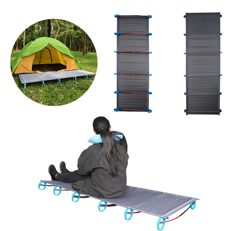 

Portable Foldable Single Camping Bed Oxford Cloth Aluminum Alloy Feet for Outdoor Camping & Simple Leisure