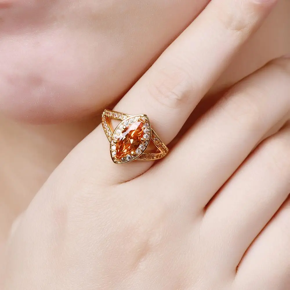 Lingmei оптовая продажа новинка модная розовая желтая циркониевая покроя маркиза