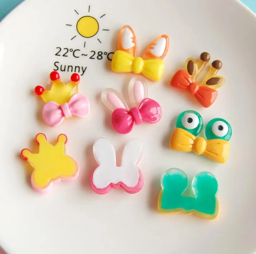 Оптовая продажа кавайные кабошоны из смолы с плоской задней стороной для