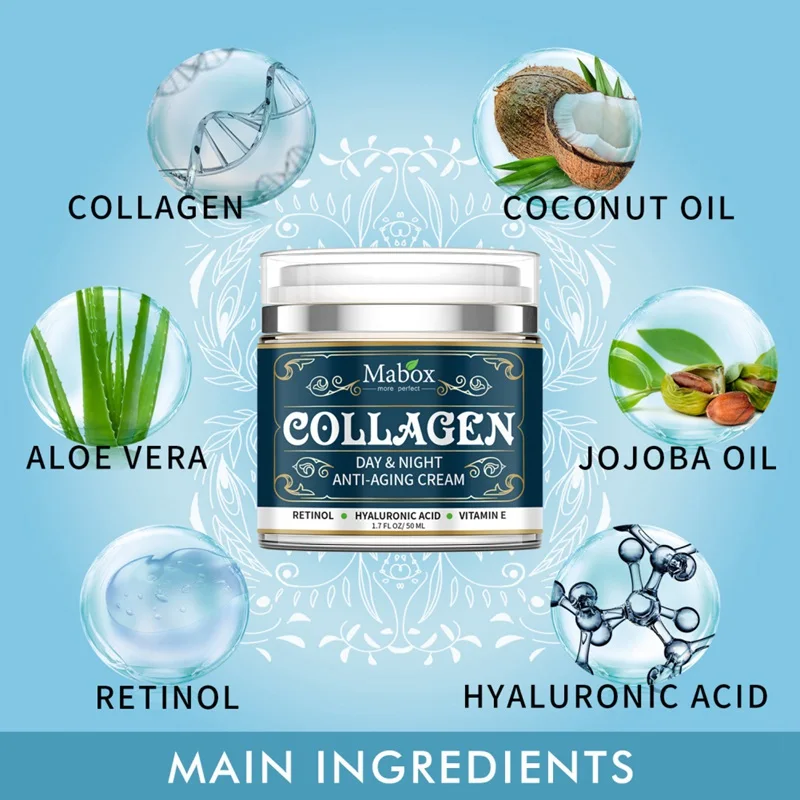 

Collagen Anti-aging Cream Retinol Face Cream Hyaluronic Acid Hydrating Vitamin E Tighten Skin Whitening Cream