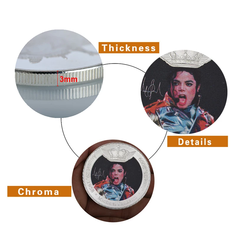 Памятные монеты известной рок-певицы Майкла Джексона серебряные коллекция