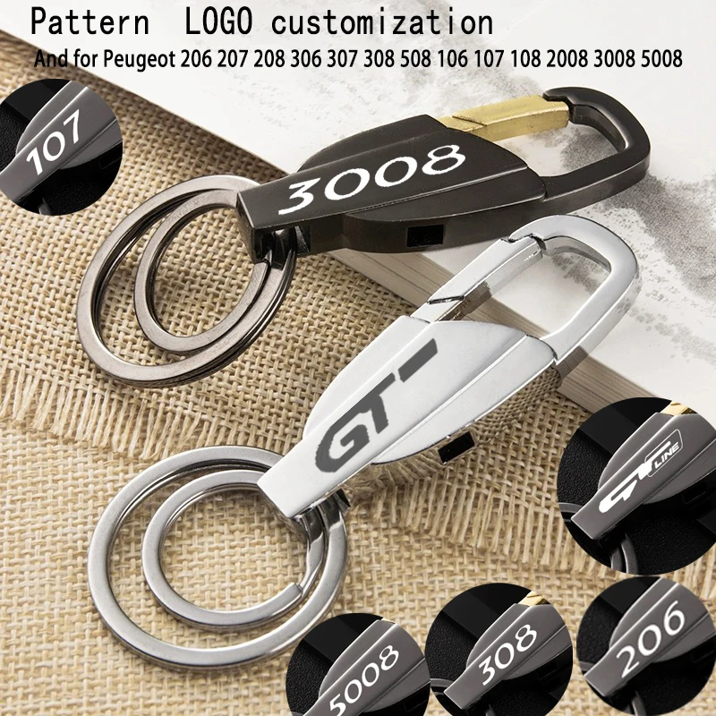 

For Peugeot GT GTLine 206 207 208 306 307 308 508 106 107 108 2008 3008 5008 Car trinket Car Alloy Keychains Keyring Key Chain