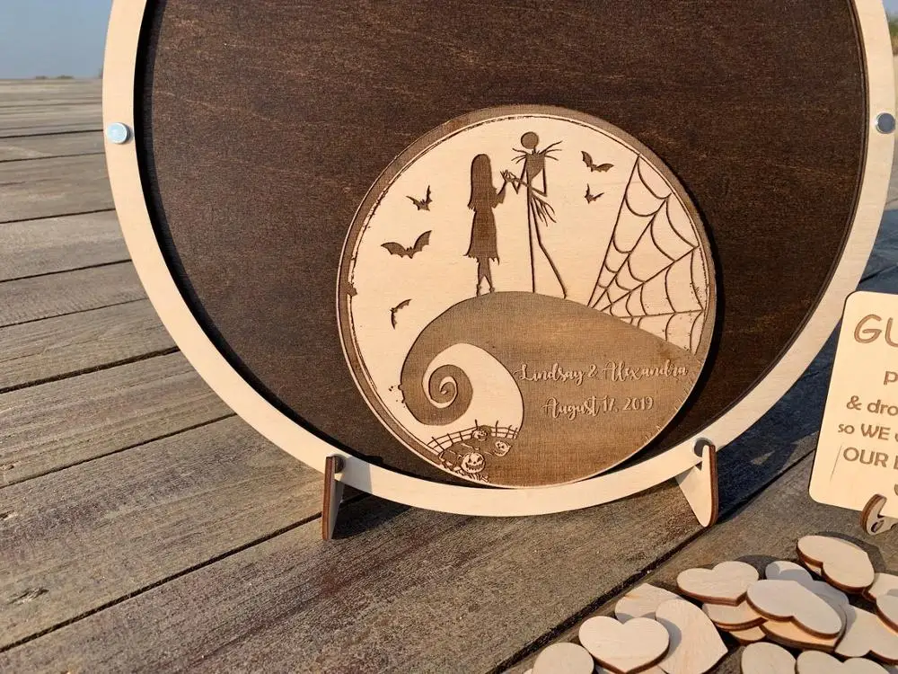 Nightmare before Christmas wedding guest book guestbook alternative Jack and Sally ideas | Дом и сад