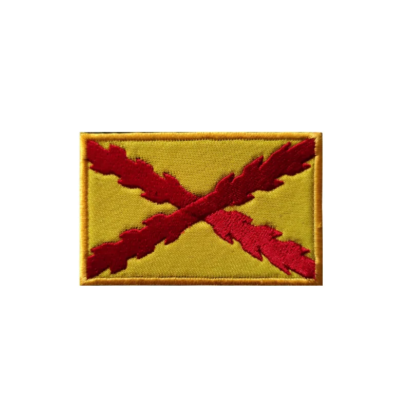 Burgundy Spanish Empire Cross International Flag 3D Embroidery Hook&ampLoop Patch Army Badge Outdoor Pack Stickers Cloth Armband | Дом и сад