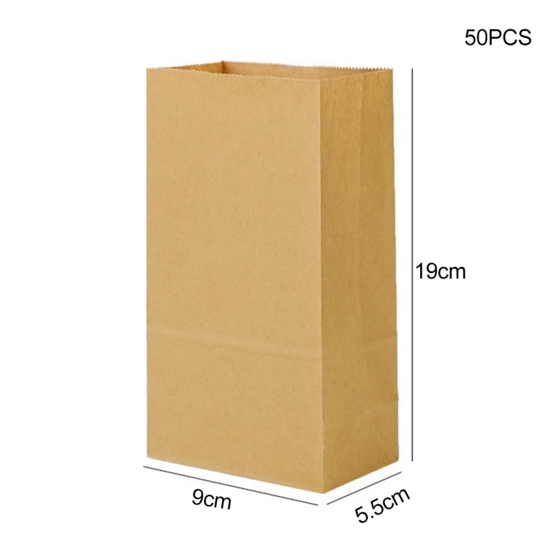 

50pcs Kraft Paper Bags Food Tea Small Gift Bag Sandwich Bread Bags Gift Party Wedding Supplies Takeout Eco-friendly Bag
