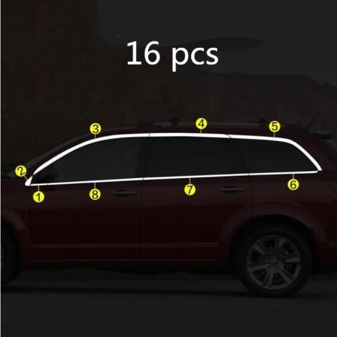 

Car styling stainless steel window trim window garnish pillar trim for Dodge Journey car sticker
