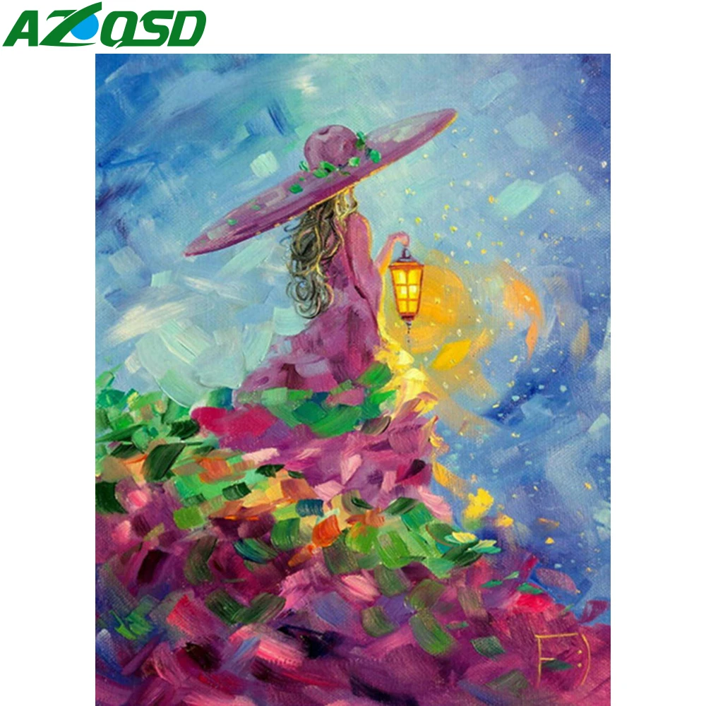 AZQSD DIY картина маслом по номерам портрет уникальный подарок Unframe Раскраска