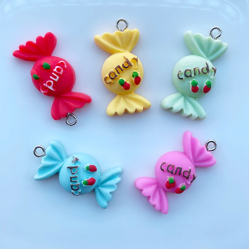 

10Pcs/Pack New Mini Kawaii Lovely Cartoon Candy Resin Charms For Earring Key Chain Necklace Pendant Jewelry Findings Making C65