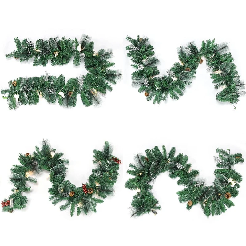 

Artificial Christmas Garland LED Lights Xmas Bedroom Holiday Party Decorations