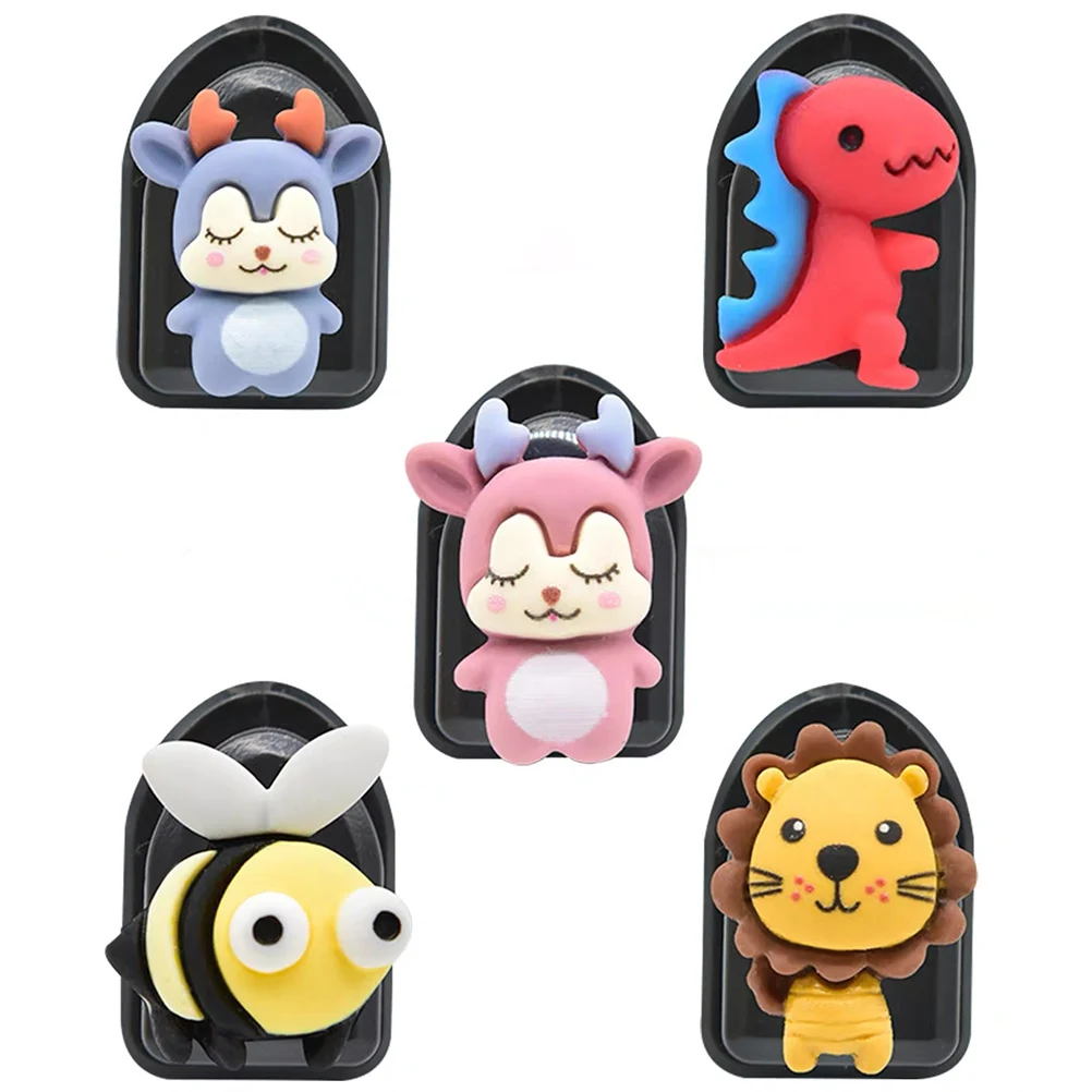 

5Pcs Cute Cartoon Car Hooks Adhesive Plastic Car Hook Organizers Car Back Seat Hooks for Charging Cables Keys Wallets Handbags