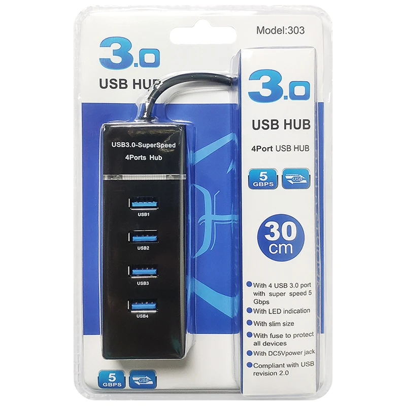 

4 Ports USB 3.0 HUB USB Adapter Splitter HUB For PC Laptop Computer Accessories
