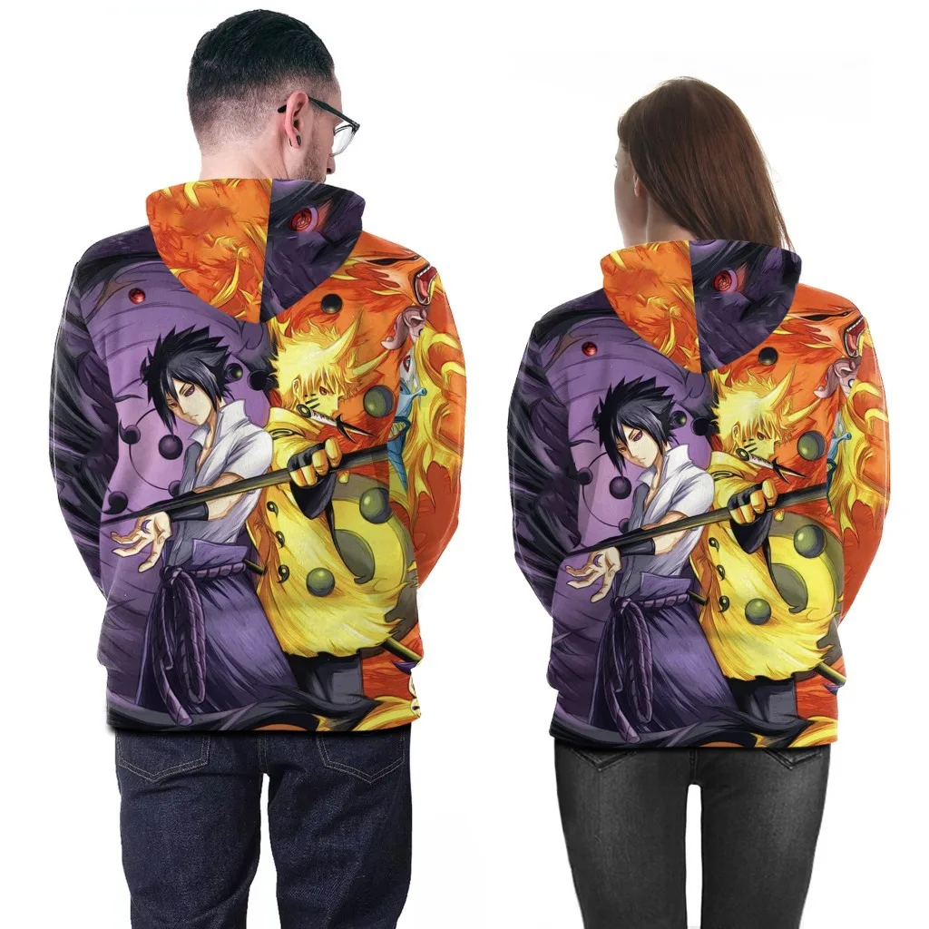 

2019 Autumn Naruto Anime Hoodie Sweatshirt Pullovers Printed Sweatshirt Street Large Size Sweatshirts Couple Sweatshirt M-XXL