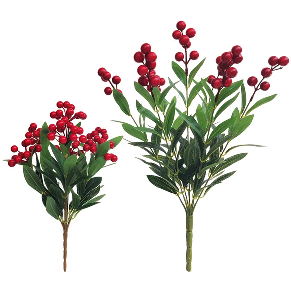 Рождественские искусственные растения красные фрукты акации бобы букет