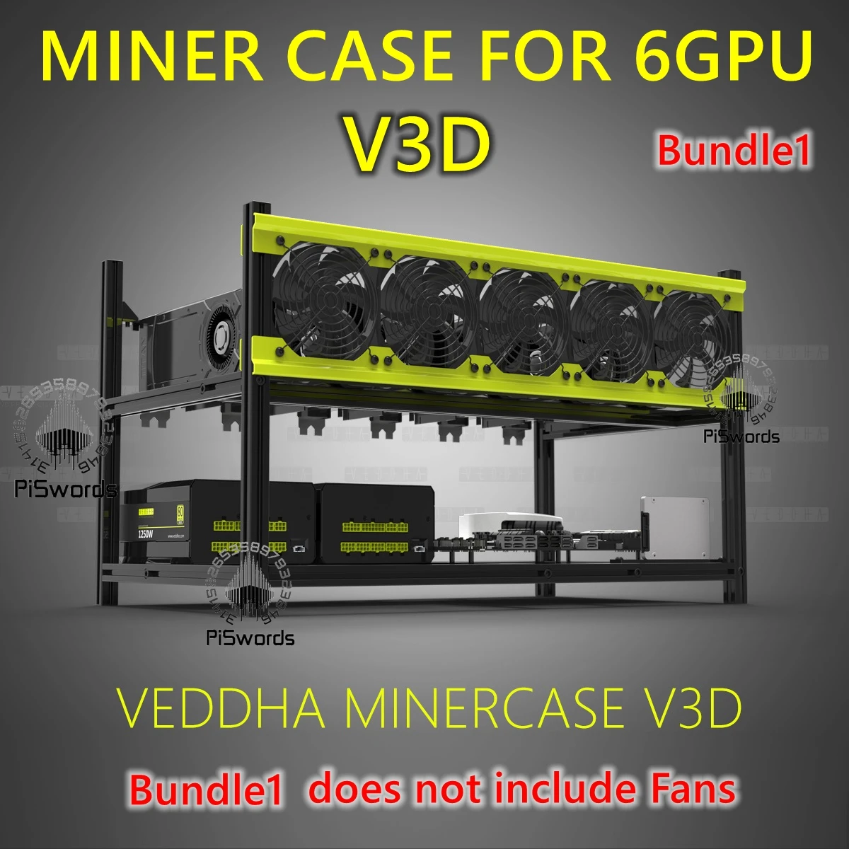 VEDDHA V3D 6 GPU Mining Rig Алюминий стекируемые под открытым небом чехол компьютер ETH рамки