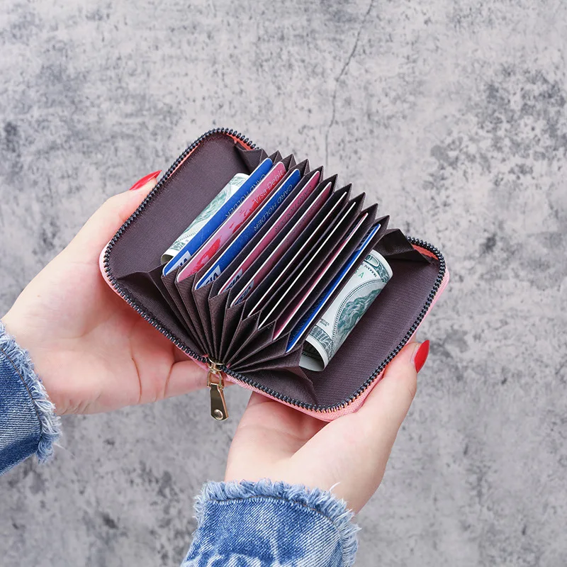 

Women Business Card Holder PU Leather Card Wallet Prevent RFID Men Credit Card Holder coin purses women luxury wallet mini