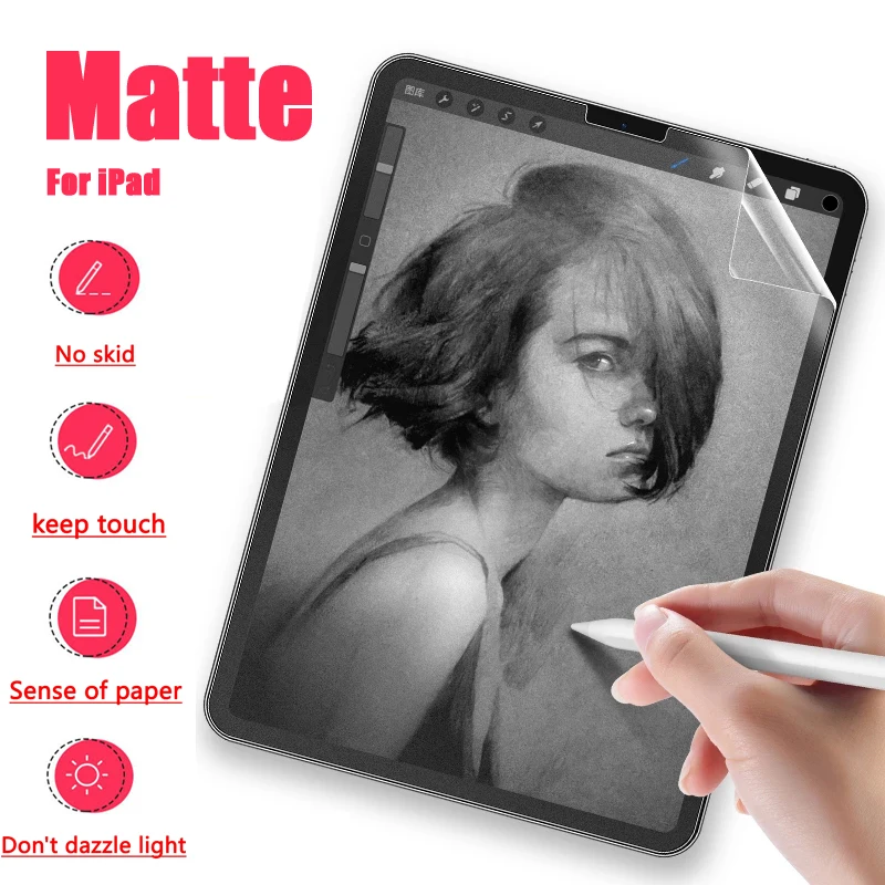 Paper Screen Protector Like Film Matte PET Anti Glare Painting For Apple iPad Air 4 3 2 1 mini 5 Face ID 11 New 10.2 7 8th 10.5 |