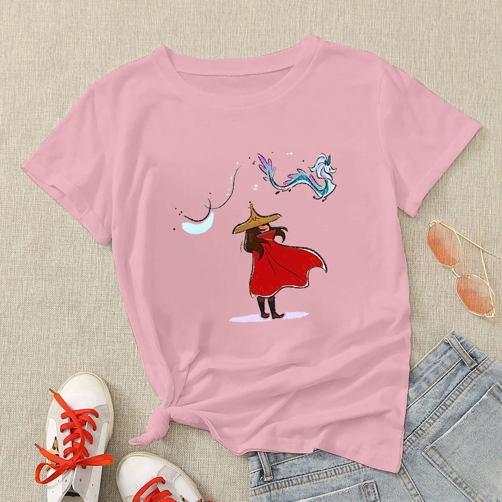 

Raya and The Last Dragon Pink T-Shirt Girls Can Do Anything Adventure Time Russia Ropa Tumblr Mujer Disney Short Sleeve Hipster