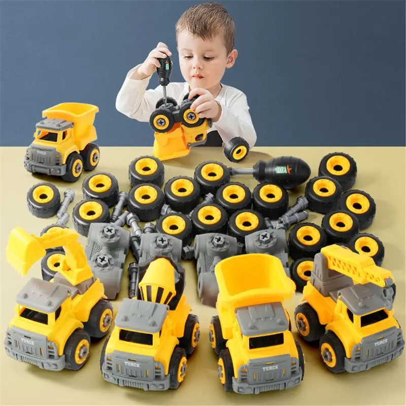 

32pcs Construction Toy Engineering Car Fire truck Screw Build and Take Apart Great for Kids Boys