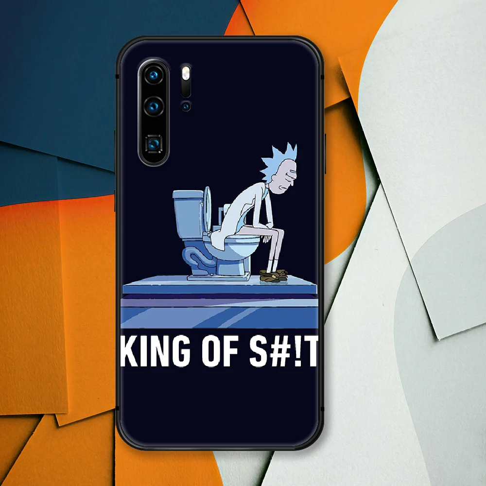 

Ricks Funny Mortys Cartoon Phone Case For Huawei P Mate Smart 10 20 30 40 Lite Z 2019 Pro black Waterproof Painting Bumper