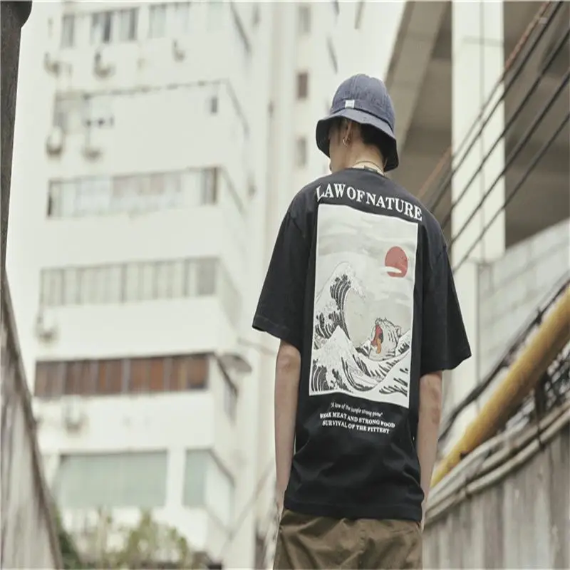 Dark Icoon Wet van Natuur Harajuku Japanse Grappige Kat футболка для гольфа мужские футболки в стиле