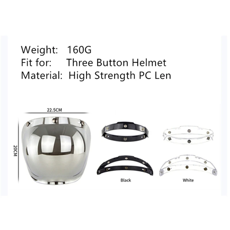 

5 Pieces Motorcycle Helmet Bubble Visor for Open Face Helmet 3/4 Capacete Lens Retro Cascos Visor Windshield Helmet Accessorie