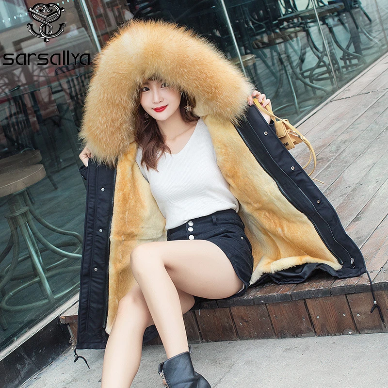 2019 зимние теплые длинные парки женские пальто из натурального меха с капюшоном