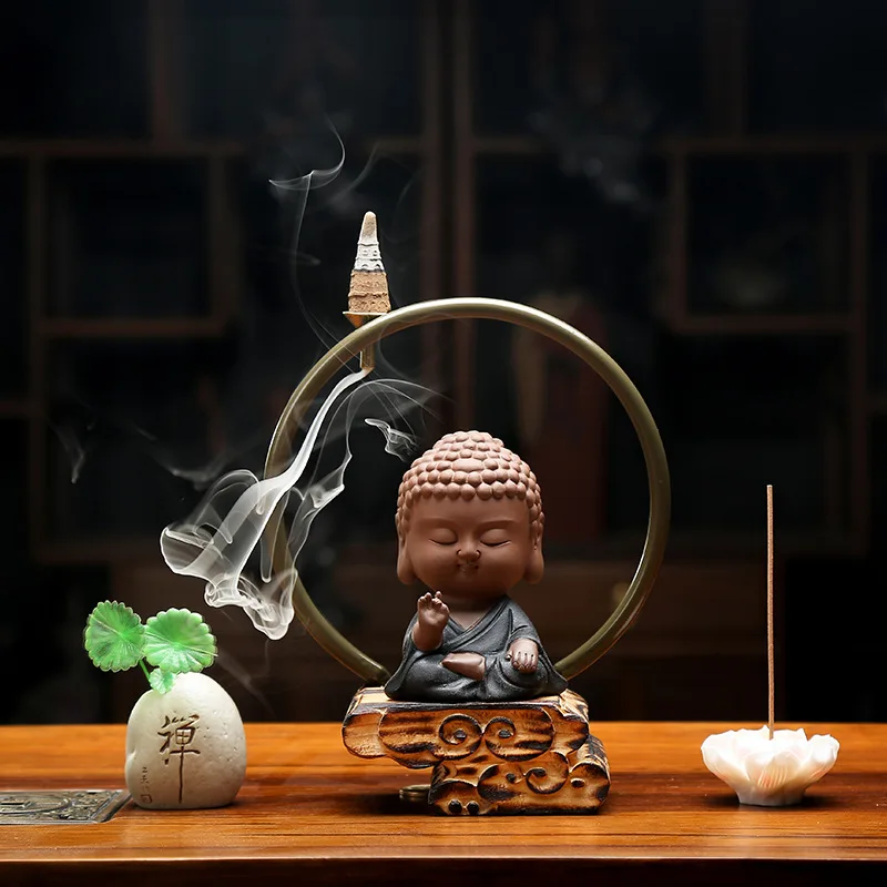 

Backflow Ceramic Statue Small Statue Arabic Style Incense Burner Incense Holder Buddha Decor Zen Incensario Home Decor BK50XX