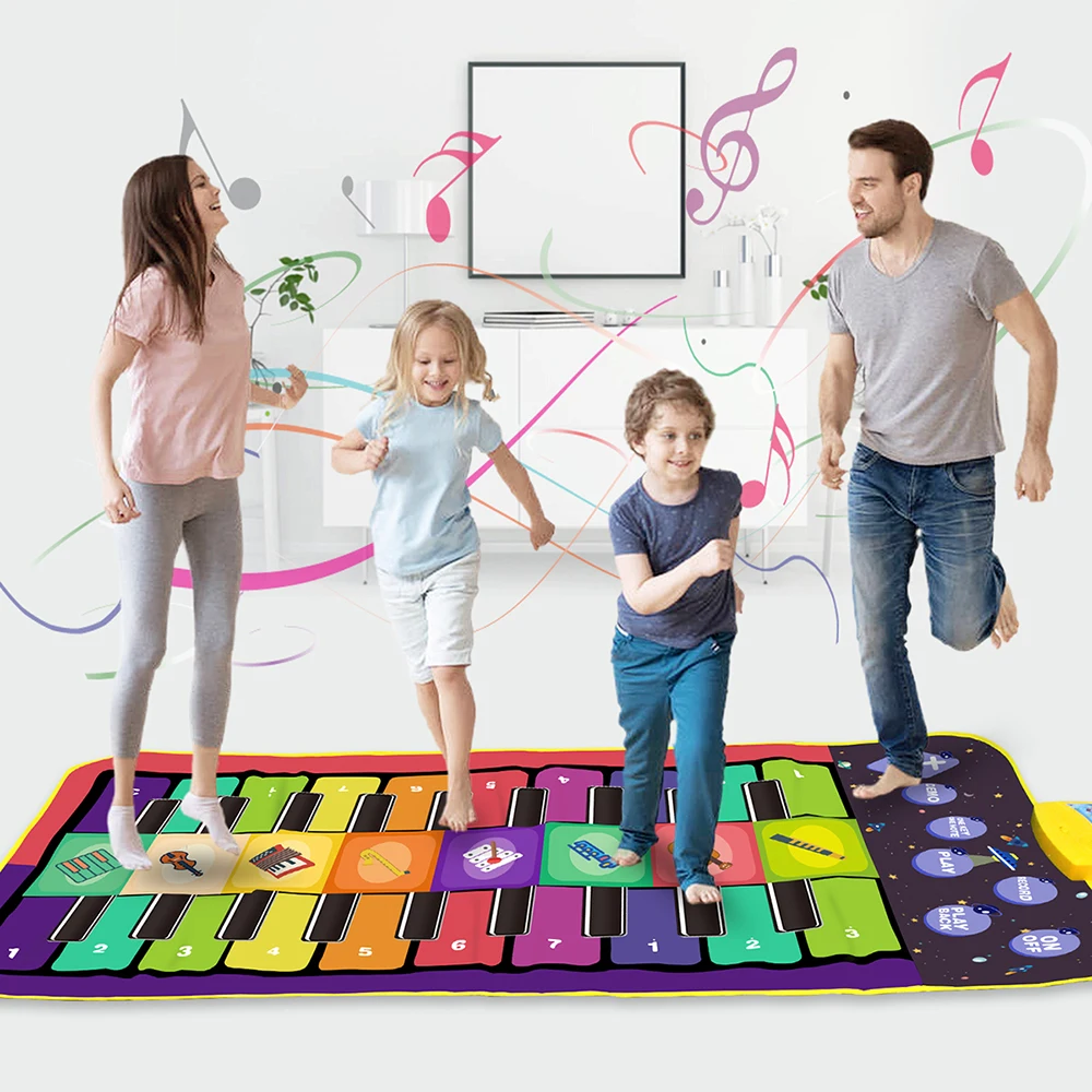 Kids Musical Mats Duet Keyboard Baby Play Mat 20 Keys Floor Piano with 8 Instruments Montessori Toys Dance Pad Educatinal | Игрушки и