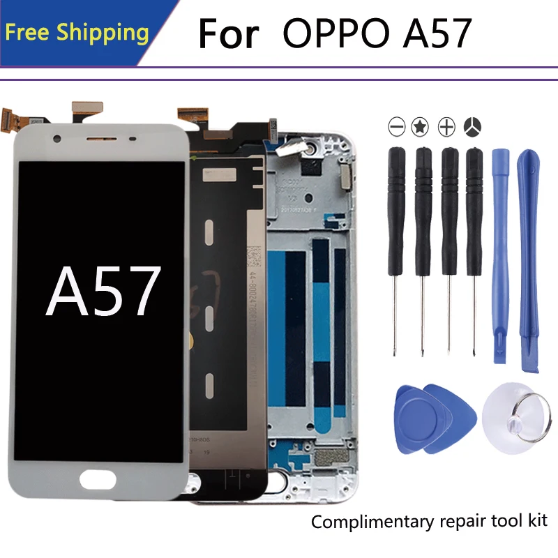 Для 5 2 ″ 1280*720 OPPO A57 дисплей в мобильный телефон LCD s A57t pantalla + рамка дигитайзер Assem bly