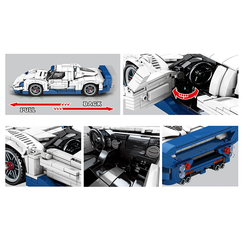 

Mailackers Technical Car Supercar City Racer Pull Back Vehicle Building Blocks Bricks High Tech Sport Car Model Toy For Children
