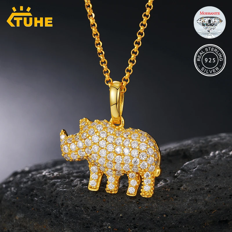 

Ожерелье из серебра 925 пробы с муассанитом дикорина для мужчин и женщин, Модная бижутерия в стиле хип-хоп, 2021