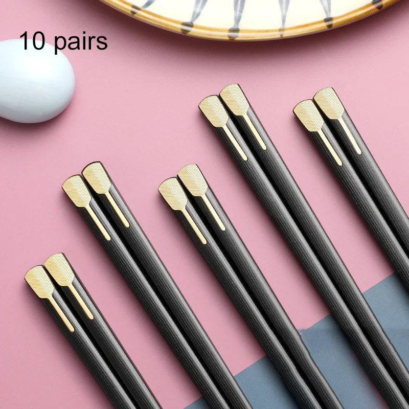 

Палочки для еды в китайском стиле, Нескользящие термостойкие пищевые палочки, кухонные принадлежности, подарок на новоселье, 10 пар