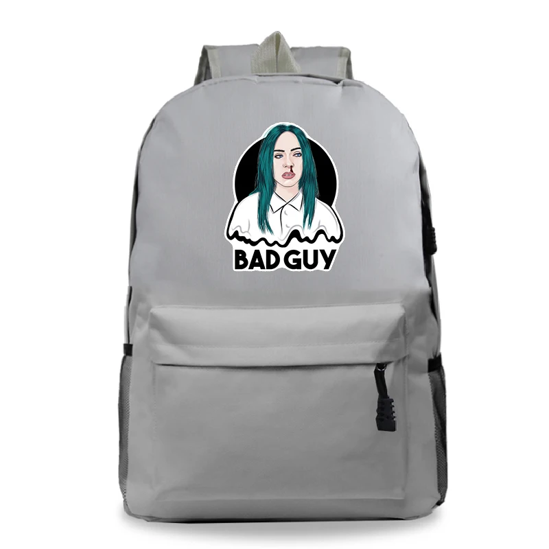 Plecak DJ Singer школьный Billie Eilish рюкзак и сумка A Dos Bad Gay Bookbag Bolso Mujer школьные сумки для девочек-подростков на молнии 8