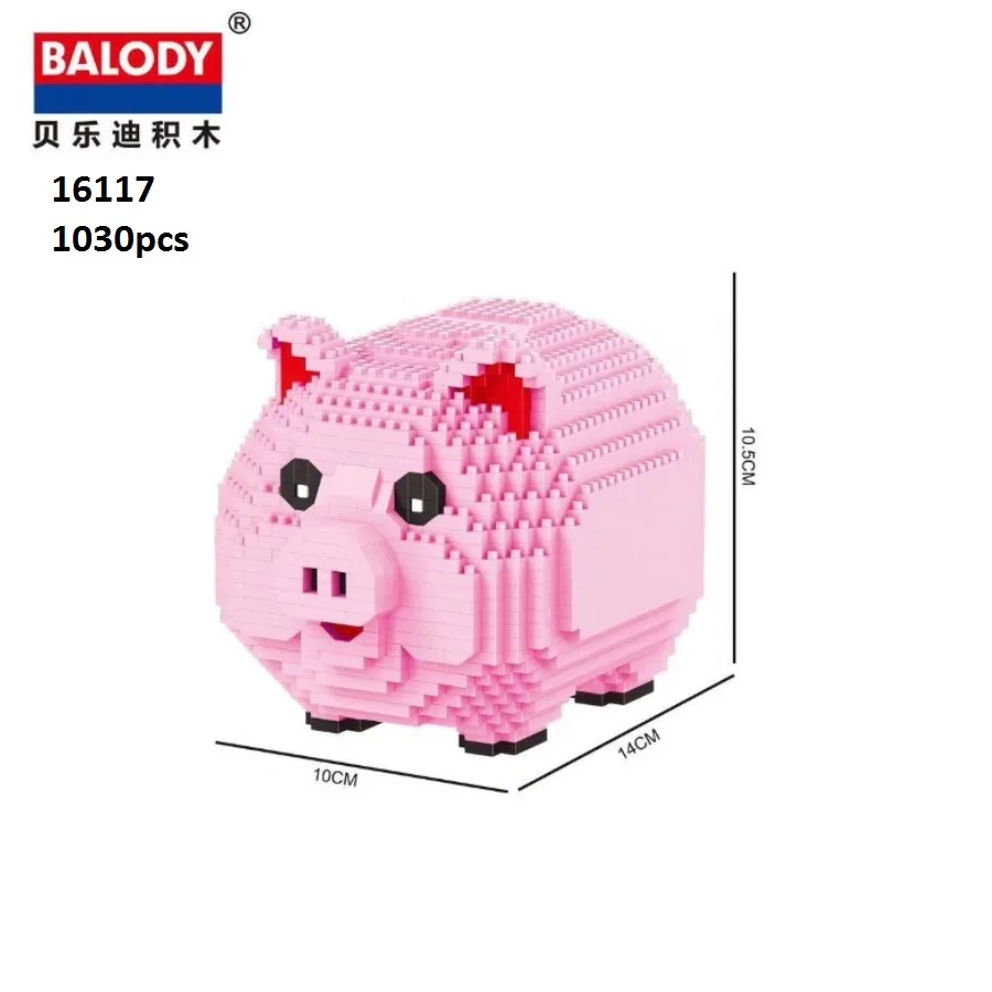 Balody мини-блоки Милая Розовая модель свинья строительные игрушки развивающие