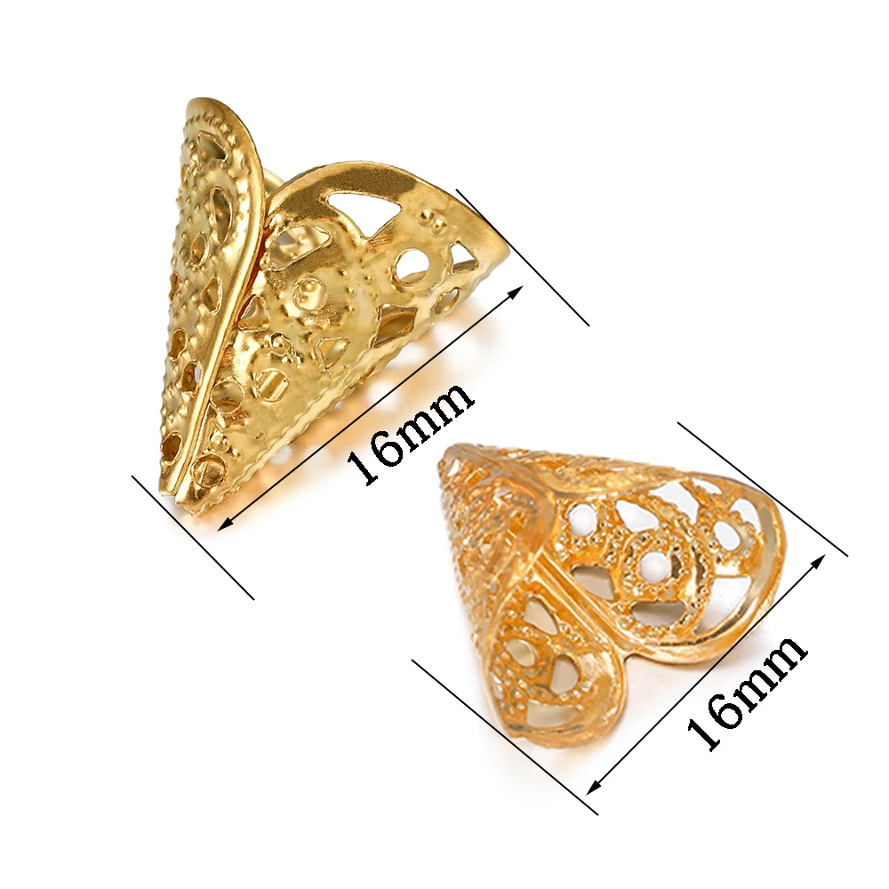 Бусины филигранные 16x16 мм для изготовления украшений сережек ожерелий 50 шт. |